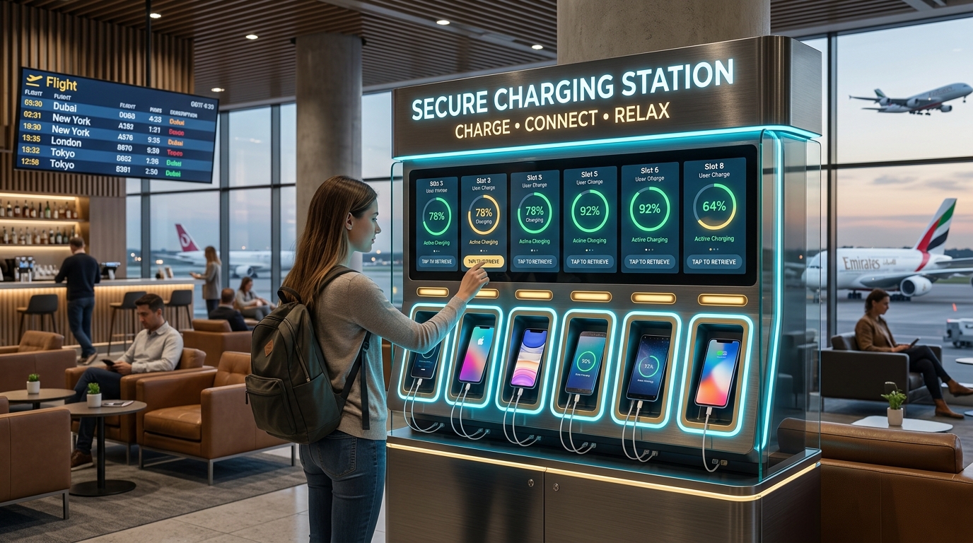 Digicloak rapid commercial mobile charging station kiosk
