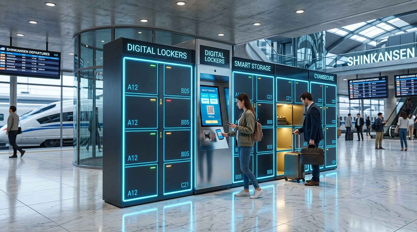 Digicloak Automated Smart Luggage Lockers in High-Speed Transit Terminal